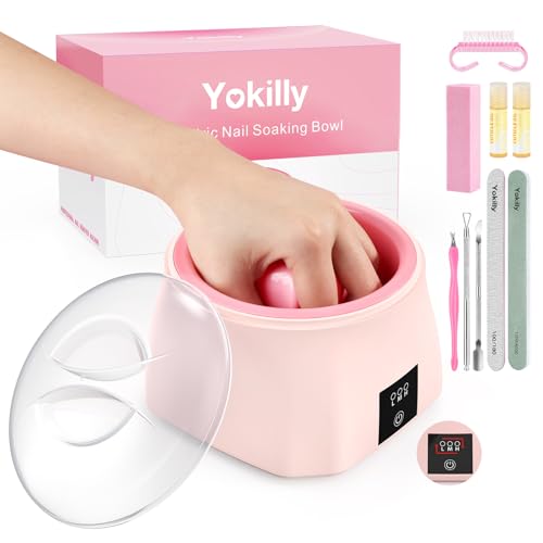 Yokilly Pink Electric Nail Soaking Bowl 2nd Gen Faster Gel & Acrylic Removal