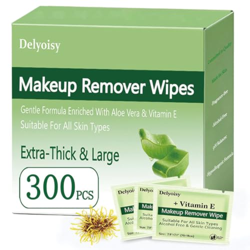 300 Count Makeup Remover Wipes Bulk with Individually Wrapped Travel Size - Gentle & Hypoallergenic