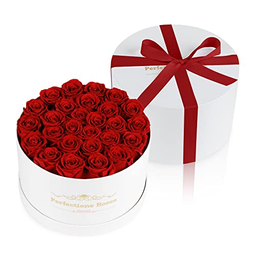 Perfectione 27 Red Roses Box - Mother's Day Gift with 27 Preserved Roses