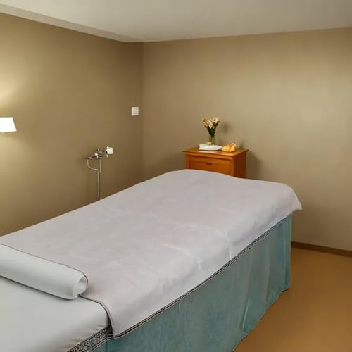 Disposable Waterproof Massage Table Sheets 31.5 x 71 Inches - White, 100 Pcs