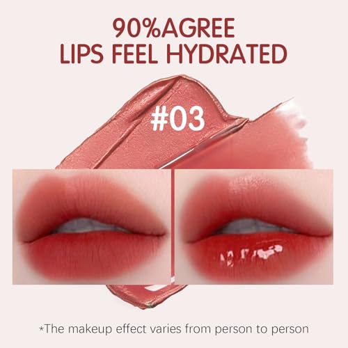 Double-Ended Lip Gloss ? Nourishing Tinted Lip Oil for a High-Shine Finish, Plumps, Non-Sticky, Moisturizes Dry Lips, Vegan & Cruelty-Free Lip Makeup (03 Tomato Red)