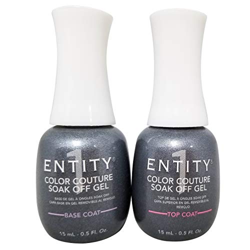 Entity Soak Off Gel Polish Top Coat & Base Coat Duo 0.5 oz - Nail Polish Set