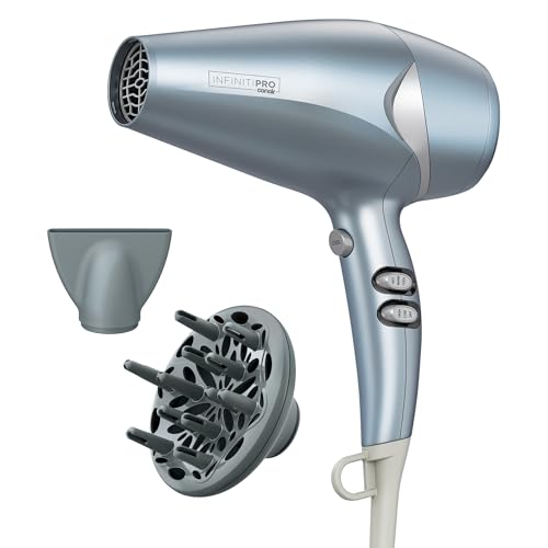 Conair InfinitiPRO Diffuser & Concentrator Hair Dryer - Blue, 1875W, Lightweight
