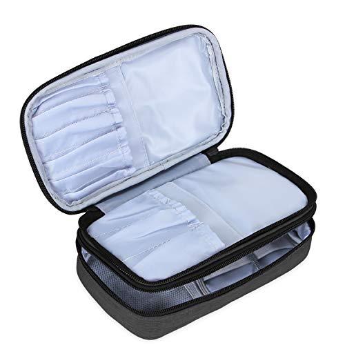 Small Makeup Brush Bag Up to 8.5 Inches - Black, Travel Cosmetic Organizer with PVC Liner - Variation: Pack of 1
