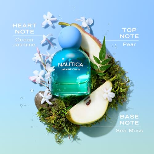 Nautica for Her Jasmine Coast Eau de Parfum 1.6 Fl Oz - Travel Size, Long Lasting, Floral Fruity Fragrance with Pear Jasmine & Musk - Variation of THIS listing