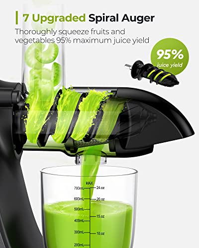 Slow Masticating Juicer Machine with 2-Speed & Quiet Motor - Easy to Clean