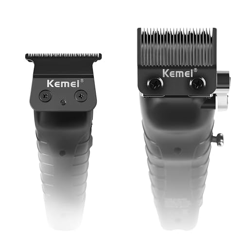 KEMEI Professional Hair Clipper and Hair Trimmer for Men, Cord/Cordless Hair Cutting Kits, Zero Gapped Beard Trimmers, T Blade Barber Clippers with USB Rechargeable, KM-2299, KM-2296