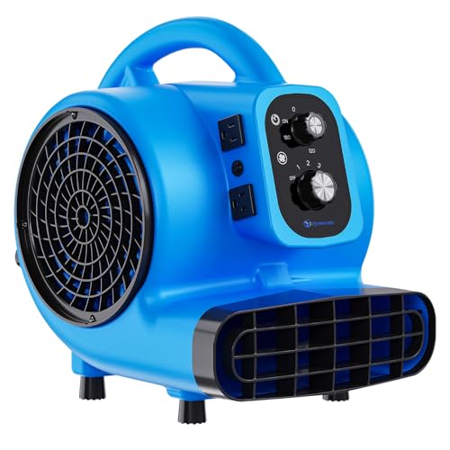 Zynovate Blue Portable Air Mover 1/4 HP 1000 CFM Floor & Carpet Dryer Fan