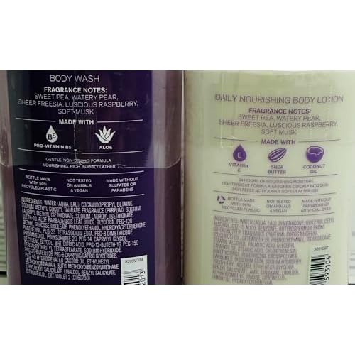 Bath & Body Works Women's Sweet Pea Body Lotion and Body Shower Gel Wash 2 Piece Set