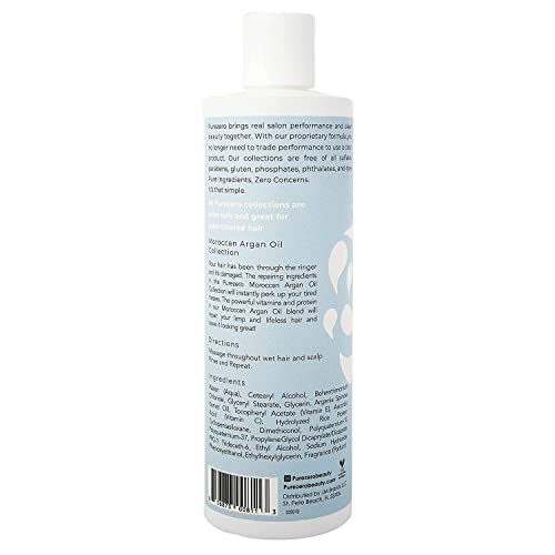 Purezero Moroccan Argan Oil Shampoo & Conditioner Set 20 Fl Oz Pack of 2 - Repair Damaged Hair & Fight Dandruff