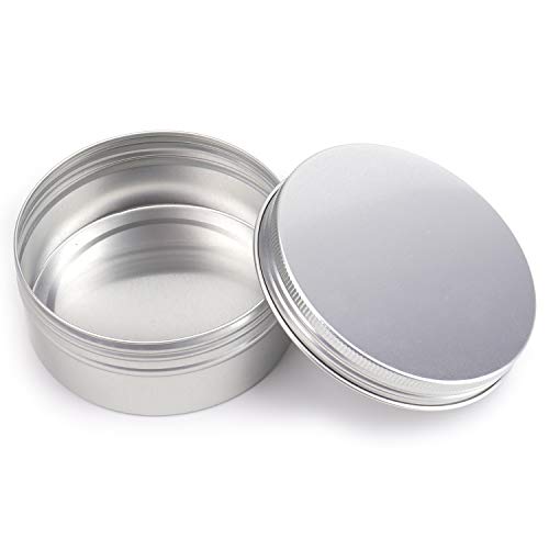 24 Pack Aluminum Storage Tin Cans 8oz with Screw Top Lids - Multipurpose Organizers