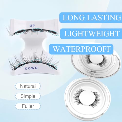 Magnetic Eyelashes with Applicator,Reusable Magnetic Eyelashes Natural Look,Easy to Wear Reusable Soft Lashes kit No Glue Needed(Simple)