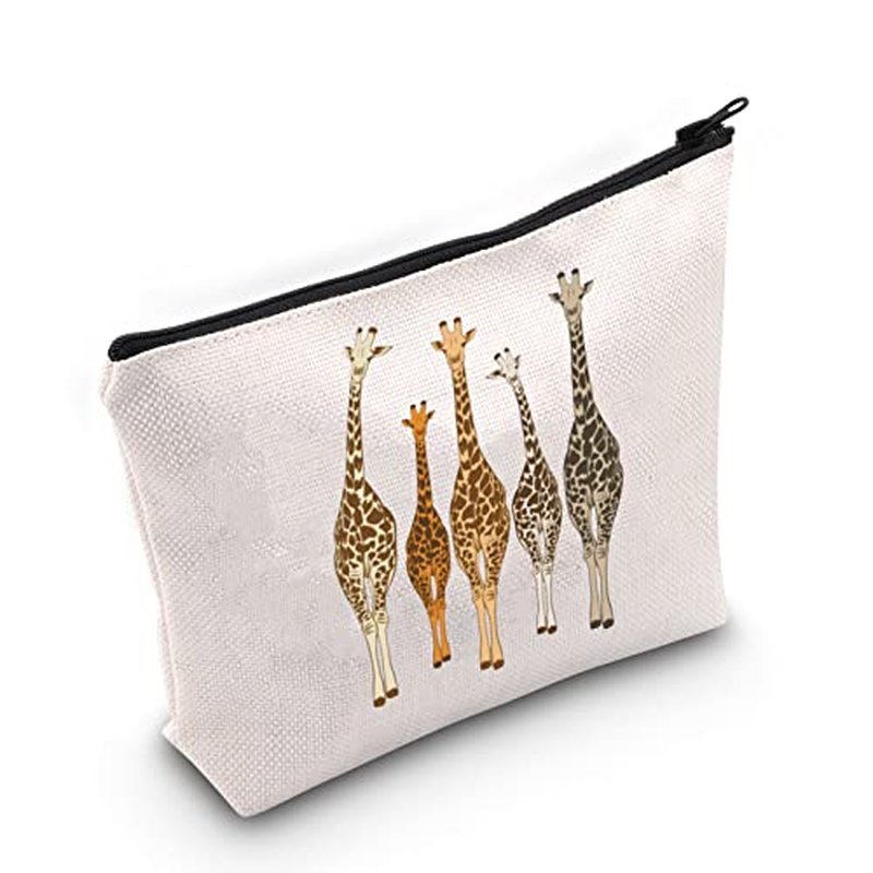 BLUPARK Funny giraffe cosmetic bag Animals lover gift giraffe zipper pouch giraffe lover gift giraffe makeup bag giraffe gifts for women(Giraffe Bag)