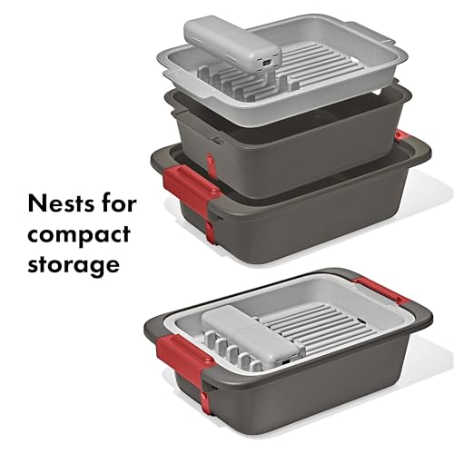 Outdoor Camping Wash and Dry System with Bins, Rack & Utensil Holder