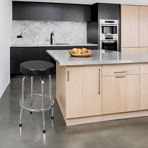 Swivel Bar Stool with Padded Seat and Chrome Legs for Garage, Shop or Home