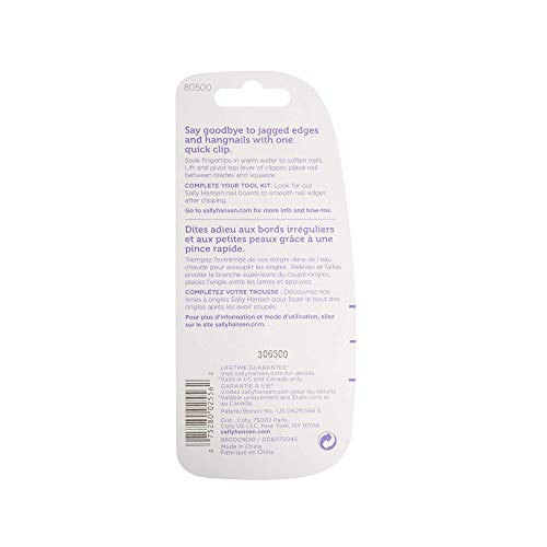 Sally Hansen Beauty Tools Treat Your Toes Control-Grip Toenail Clipper with Catcher | Wide Blade for Thick Nails | Stainless Steel Professional Toe Nail Clippers