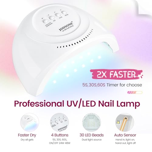 JODSONE Builder Gel Nail Kit with UV Light - Set-07, 21 Colors & Extension Stickers