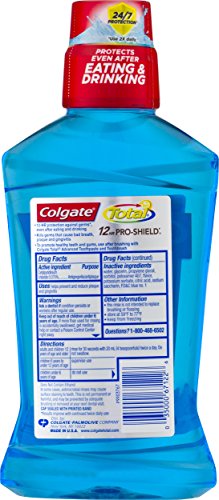Colgate Peppermint Mouthwash 500ml Pack of 3 - Fresh Breath Oral Care
