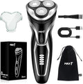 MAX-T Electric Rotary Razor for Men, Wet & Dry Shaver with Pop-Up Trimmer - Black