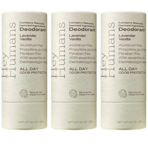 Lavender Vanilla Aluminum-Free Deodorant for Women and Men - Pack of 3, 2oz Variants