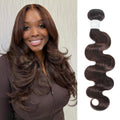 Highlight Brown Body Wave Human Hair Bundles - 12 Inch Virgin Brazilian Wavy Extensions
