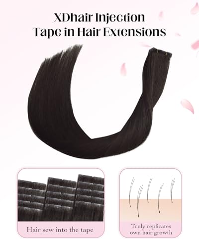 Dark Brown Hair Extensions Tape in Hair 14 Inch 40g – Invisible Seamless Fit