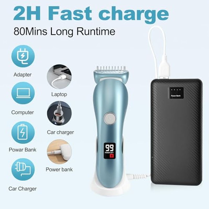 3-in-1 Cordless Women's Epilator, Electric Shaver & Bikini Trimmer for Legs & Underarm, Rechargeable Wet Dry Use Painless Hair Removal with Detachable Head