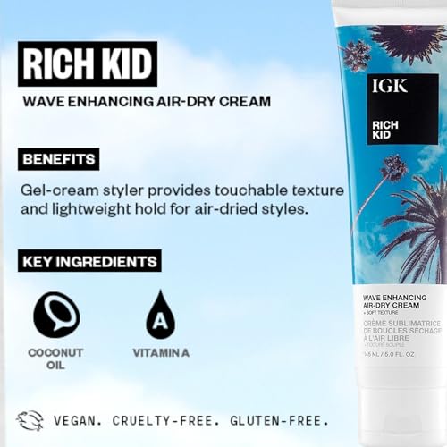Rich Kid Wave Enhancing Air-Dry Cream for Wavy & Curly Hair - 5 Fl Oz