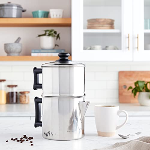 Lindy's 10-Cup Stainless Steel Stovetop Drip Coffee Maker - Classic Design