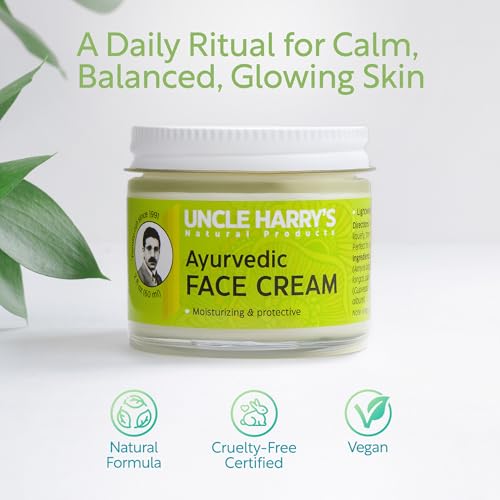 Ayurvedic Face Cream with Jojoba, Turmeric & Sandalwood – Natural Moisturizer, Vegan, 2oz