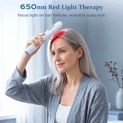 Red Light Therapy Hair Growth Device with Scalp Massager & Liquid Reservoir