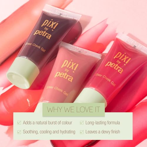 Pixi Sheer Cheek Gel - Flushed | Gel Blush For A Sheer Flush Of Colour | Oil-Free & Fragrance-Free Hydrating Liquid Blush | 0.45 Fl Oz