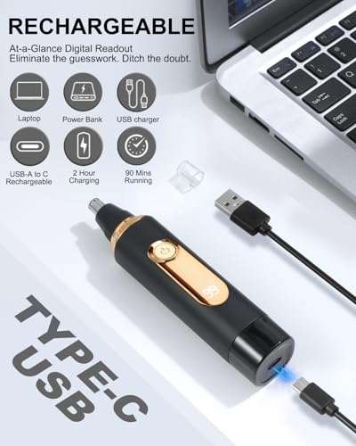 Nose Ear Face Hair Trimmer for Men and Women Waterproof USB Rechargeable