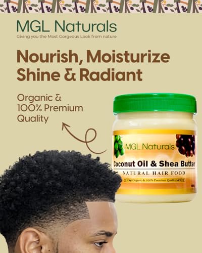 MGL Naturals Organic Coconut Oil & Shea Butter Hair Food for Nourishing & Moisturizing