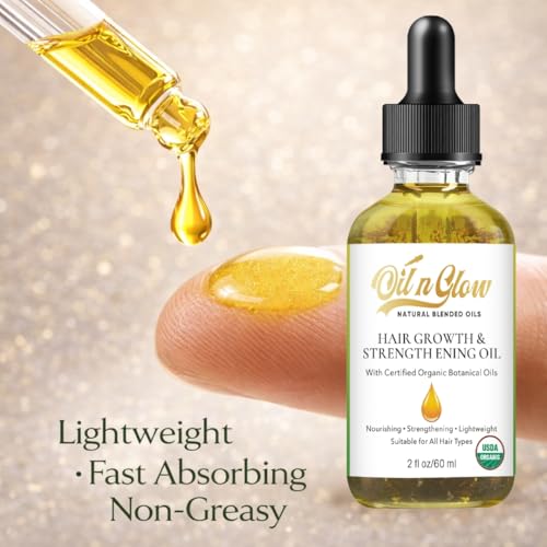 OilnGlow Leaves 9-in-1 Organic Hair Serum & Growth Oil with Peppermint & Rosemary – Scalp Support & Strengthening