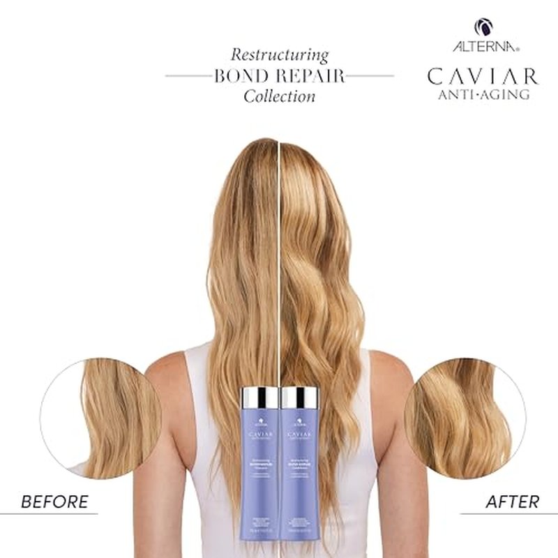 Alterna CAVIAR Anti-Aging Restructuring Bond Repair Shampoo | For Brittle, Damaged and Split Ends | Repairs, Strengthens & Protects Damaged Hair | Sulfate Free