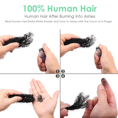 Leximi 14 Inch Burgundy Human Hair for Loc Repair & Twist - 50g Bulk Afro Kinky Hair