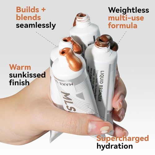 Bronze Shimmering Body Oil, Medium Dark Tones, Self Tanning Liquid Highlight That Does Not Require Sunlight Exposure, Suitable For Face And Body, 2-Color Set(03/04, Set2)
