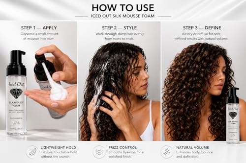 Volumizing Curl & Frizz Control Hair Mousse for Men & Women – Long-Lasting Hold, Shine, 7.10 fl oz