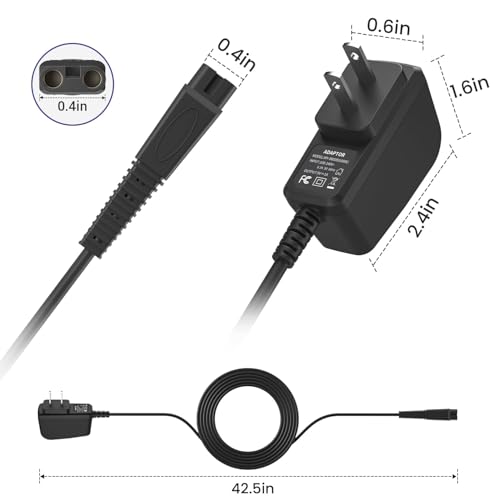5V 1A Adapter for Andis Shaver Charger Power Cord, Replacement Andis Charger Compatible with 17150 17165 TS-1 TS-2 Foil Shaver