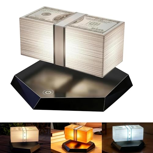 Floating Money Lamp with Magnetic Levitation - 3 Color Desk Light for Office & Gaming Room