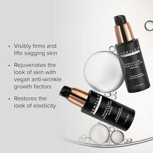 DRMTLGY Needle-less Growth Factor Serum for Face ? Multi-Peptide & Hyaluronic Acid Facial Serum, Firming & Lifting, Skin Barrier Support & Wrinkle Care