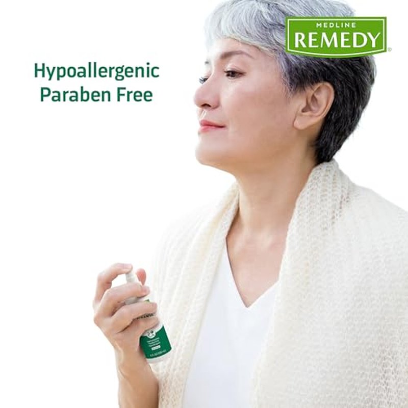 Medline Remedy Essentials Spray Cleanser (4 fl oz Spray), 1 Count, Scented, Full Body Cleanser & Shampoo, Sulfate Free, Gentle Body Wash, For Men & Women, Incontinence Cleaning, Bedside Cleansing