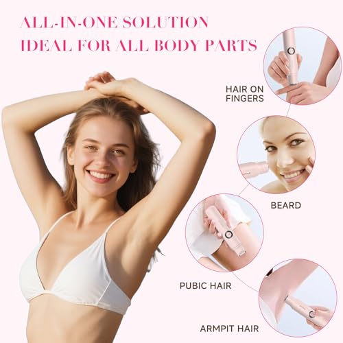Pink Bikini Trimmer for Women - Rechargeable Waterproof Electric Razor