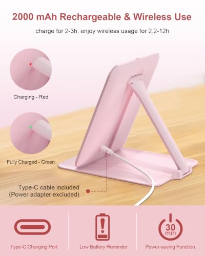 Gospire Travel Makeup Mirror with Lights 10X Magnifier - Pink