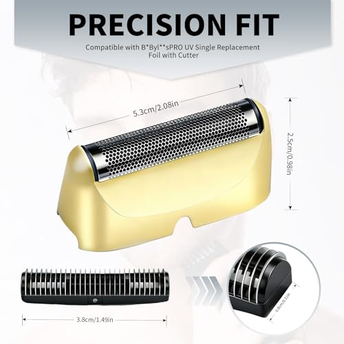 Shaver Replacement Foil and Cutter,Compatible with BaBylissPRO UV-Disinfecting Single Replacment Foil- Gold