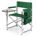 Picnic Time Sports Chair with Side Table & Armrest Caddy - Hunter Green