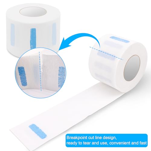 NICEMOVIC Disposable Barber Neck Strips Bulk 20 Rolls, Hygienic Hair Salon Accessories