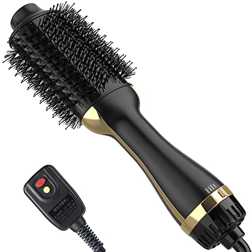 Dimecano 4-in-1 Hair Dryer Brush Volumizer with Negative Ion - Black Gold
