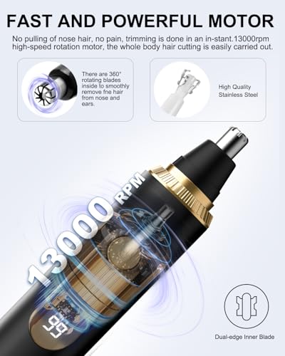 Nose Ear Face Hair Trimmer for Men and Women Waterproof USB Rechargeable